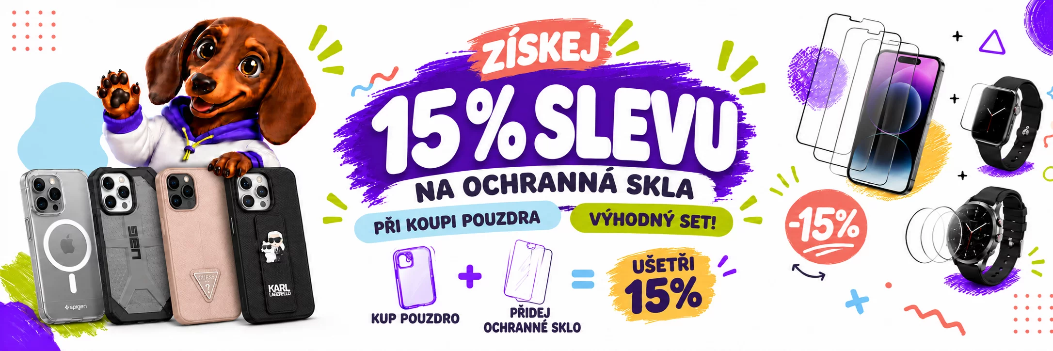 Puzdro + ochranné sklo – zľava 15 %